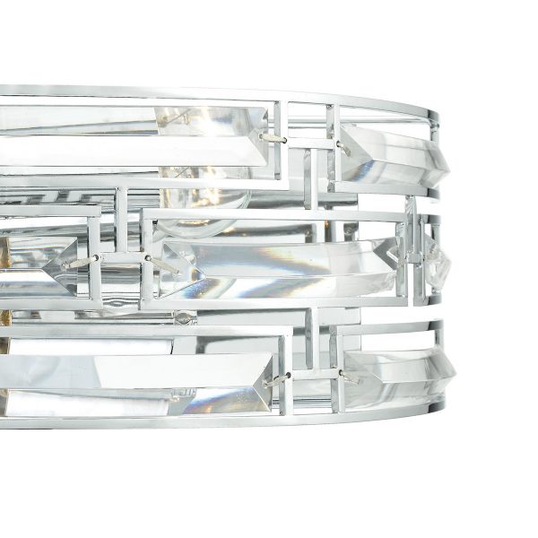 Seville 2 Light Wall Light Crystal Polished Chrome - Image 3