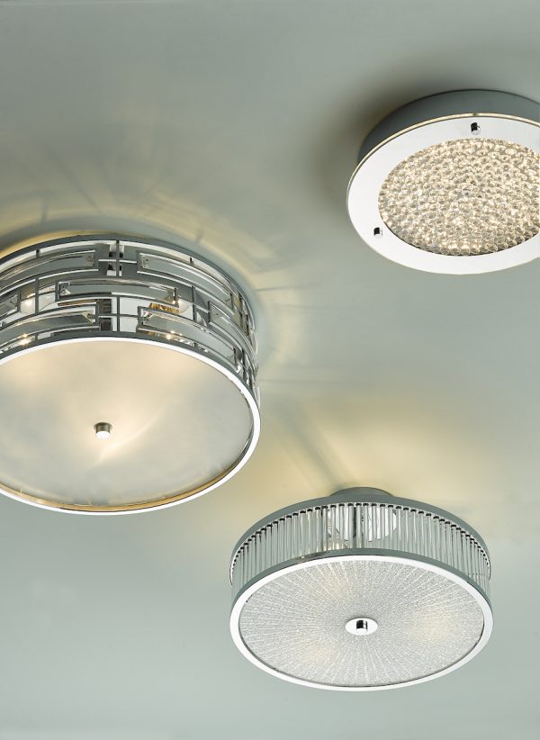 Seville 3 Light Flush Polished Chrome Crystal With Diffuser - Image 7