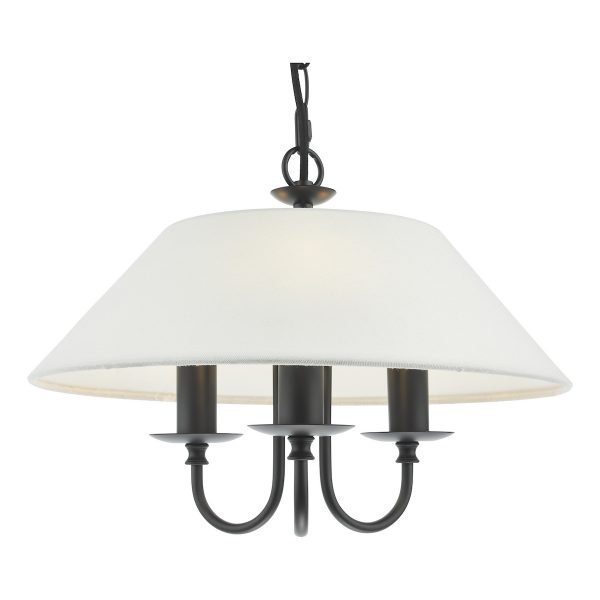 Sivan 3 Light Pendant Matt Black With Shade - Image 4