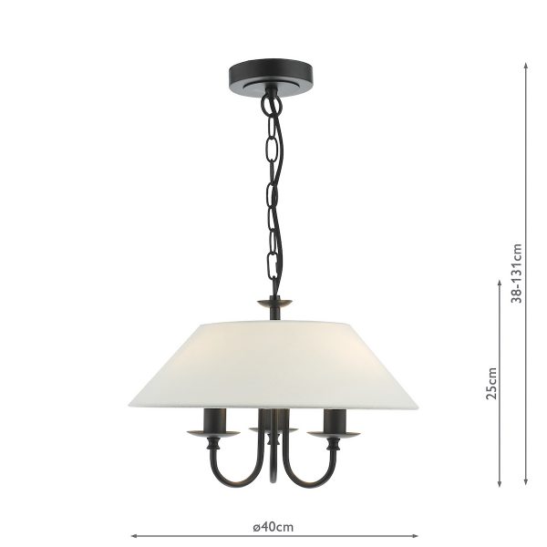 Sivan 3 Light Pendant Matt Black With Shade - Image 5