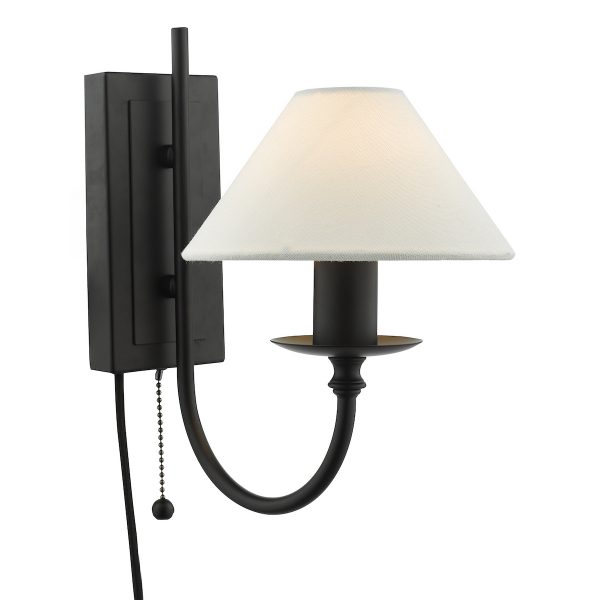 Sivan Wall Light Matt Black With Shade