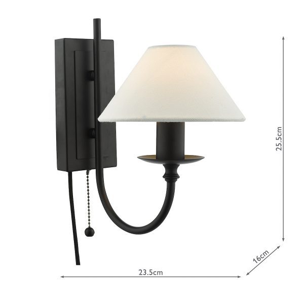 Sivan Wall Light Matt Black With Shade - Image 6