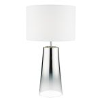 Smokey Table Lamp Clear & Chrome Ombre Glass With Shade