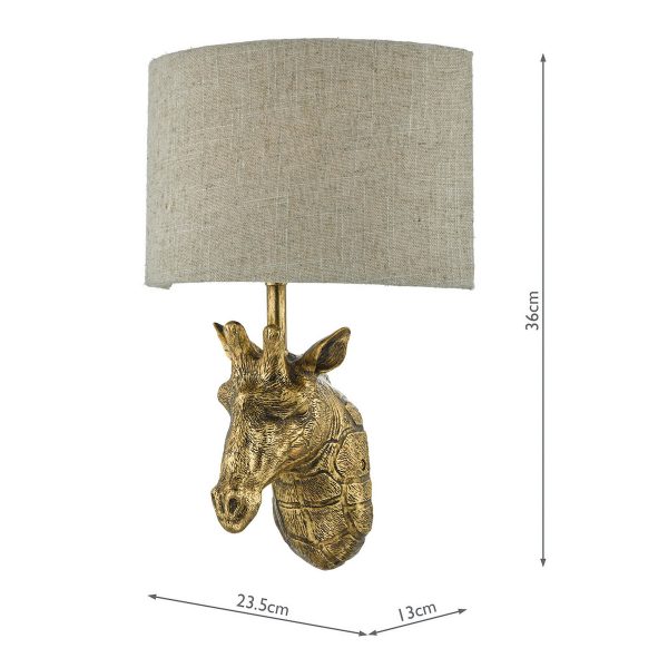 Sophie Giraffe Wall Light Gold With Shade - Image 5