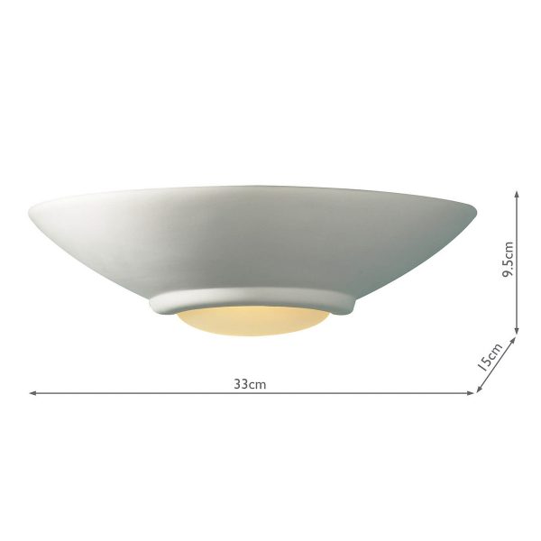 Stella Wall Light White Unglazed Ceramic Glass - Image 4