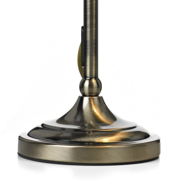 Suffolk Rise & Fall Table Lamp Antique Brass With Shade - Image 2