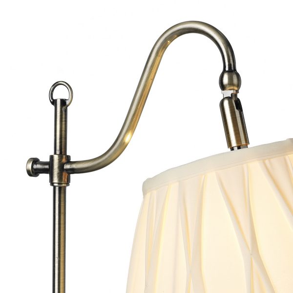 Suffolk Rise & Fall Table Lamp Antique Brass With Shade - Image 3