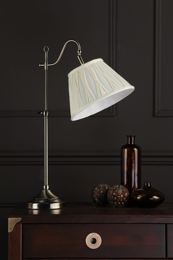 Suffolk Rise & Fall Table Lamp Antique Brass With Shade - Image 6