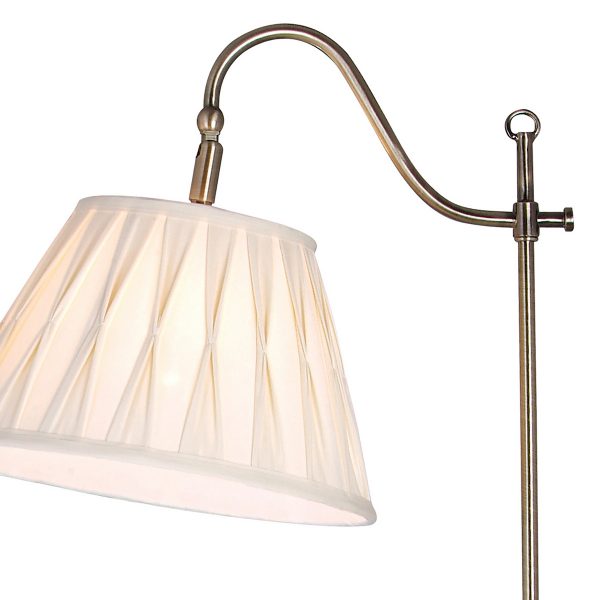 Suffolk Rise & Fall Floor Lamp Antique Brass With Shade - Image 3