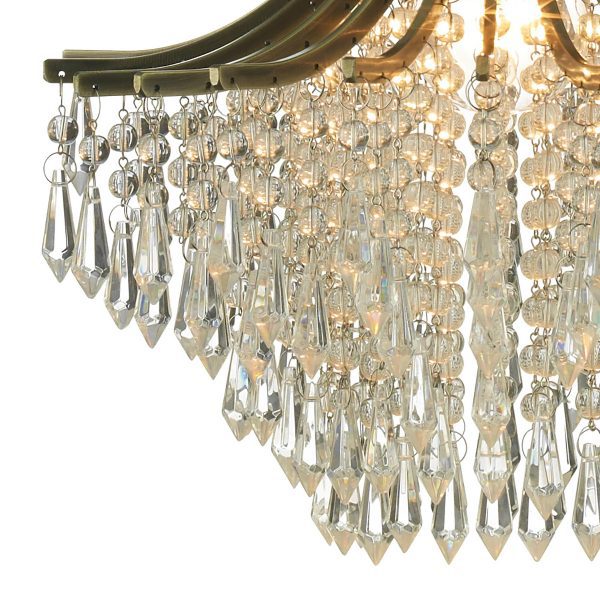 Suri 1 Light Pendant Antique Brass Faceted Glass - Image 3