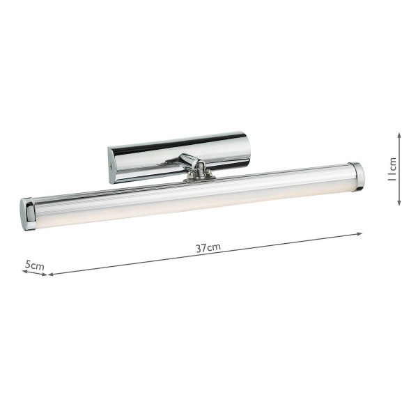 Sydney Small Bathroom Wall Light Polished Chrome IP44 LED - Image 4