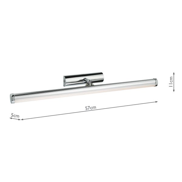 Sydney Large Bathroom Wall Light Polished Chrome IP44 LED - Image 4