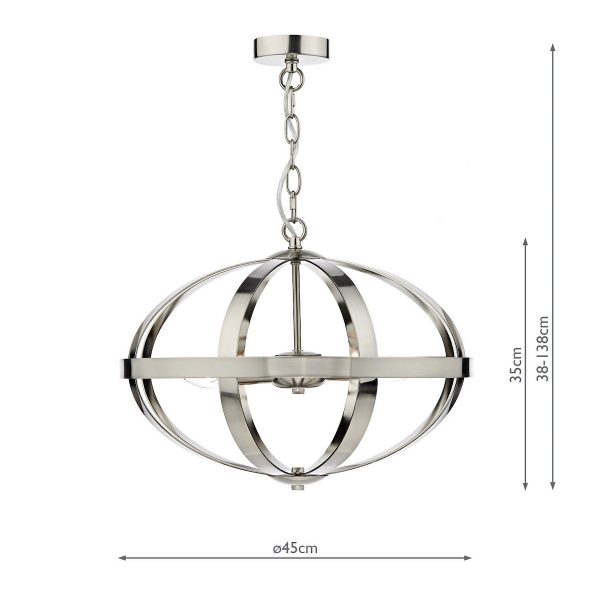 Symbol 3 Light Pendant Satin Chrome - Image 4
