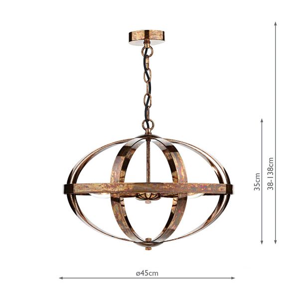 Symbol 3 Light Pendant Petrol Copper - Image 5