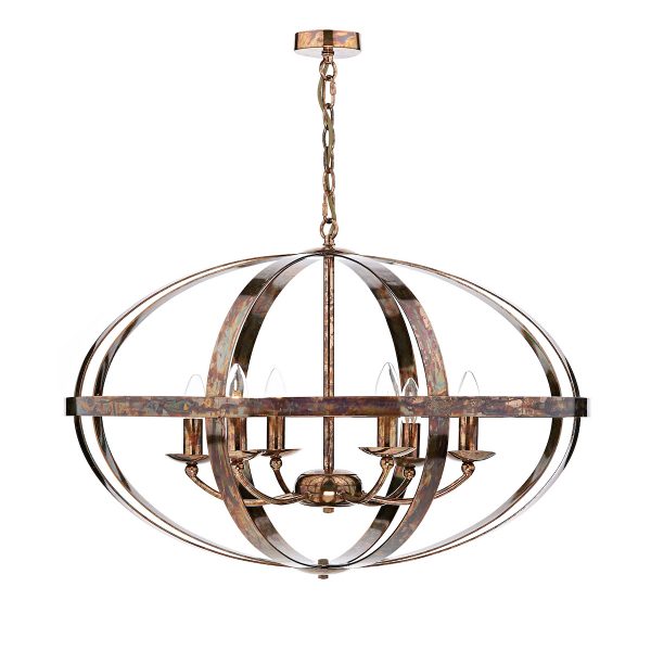 Symbol 6 Light Pendant Petrol Copper