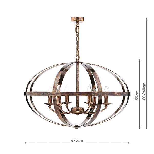 Symbol 6 Light Pendant Petrol Copper - Image 6