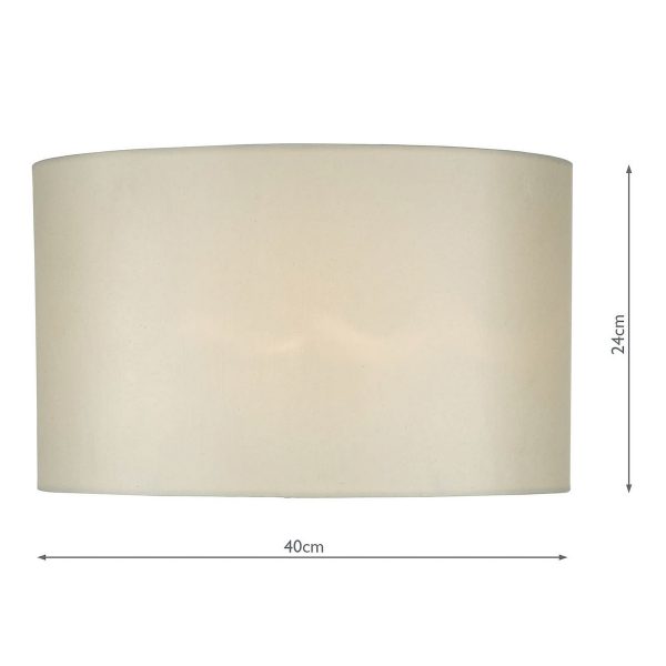Syracuse White Faux Silk Oval Shade 40cm - Image 5