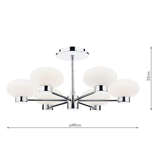System 6 Light Semi Flush Polished Chrome - Image 5