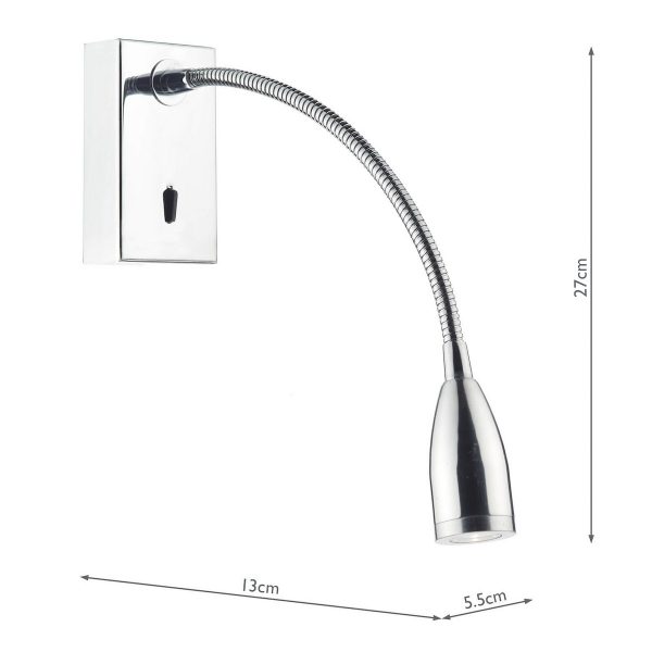 Tadley Wall Bracket Polished Chrome LED - Image 6