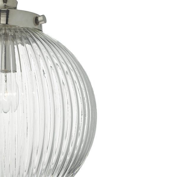 Tamara Pendant Satin Nickel & Ribbed Glass - Image 2