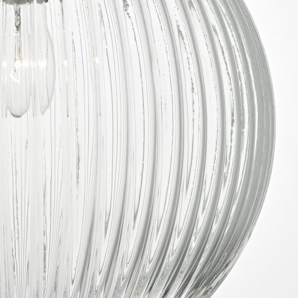 Tamara Pendant Satin Nickel & Ribbed Glass - Image 3