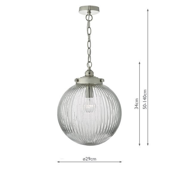 Tamara Pendant Satin Nickel & Ribbed Glass - Image 6