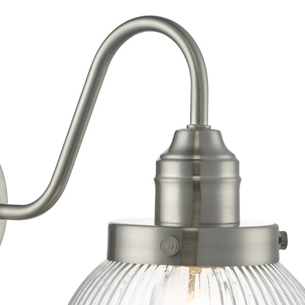 Tamara Wall Light Satin Nickel Ribbed Glass - Image 4