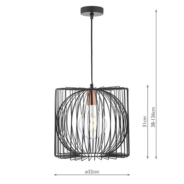 Taplow Pendant Black & Copper - Image 7