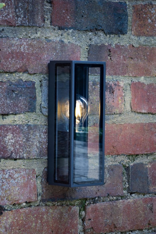 Taryn Outdoor Wall Light Matt Grey Glass IP65 - Image 3