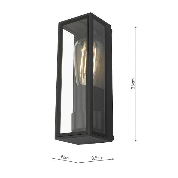Taryn Outdoor Wall Light Matt Grey Glass IP65 - Image 4
