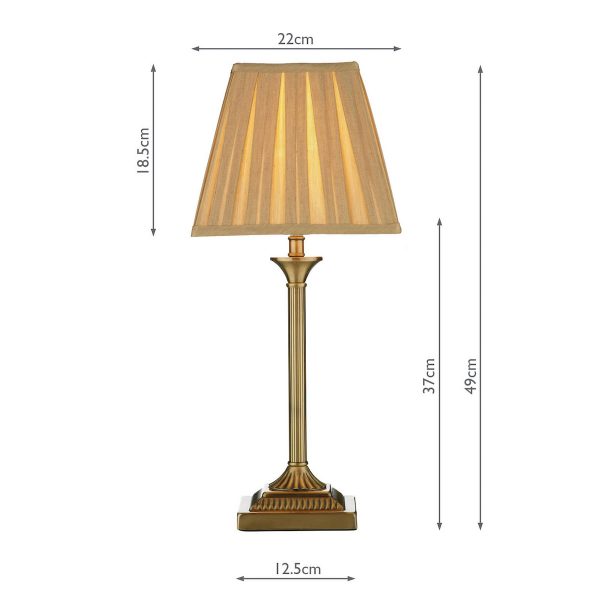 Taylor Table Lamp Antique Brass With Shade - Image 5