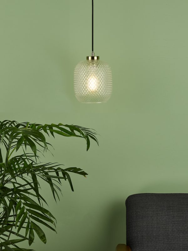 Tehya Pendant Matt Black Textured Glass - Image 4