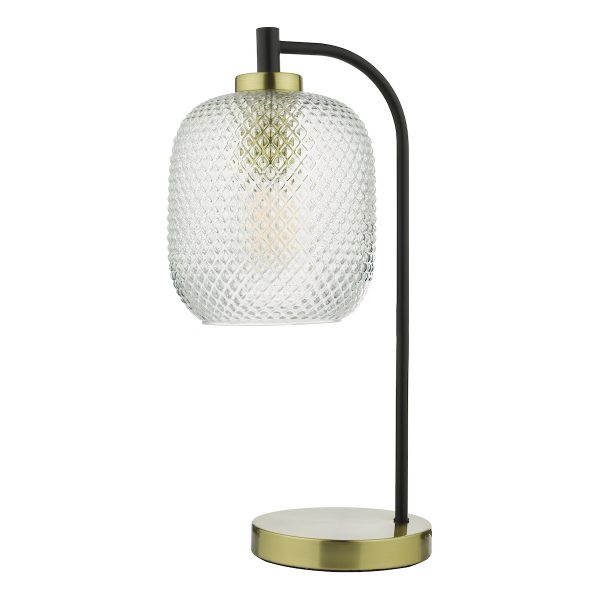Tehya Table Lamp Matt Black Textured Glass - Image 2