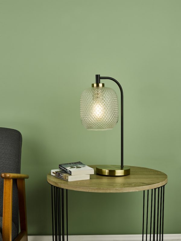 Tehya Table Lamp Matt Black Textured Glass - Image 5