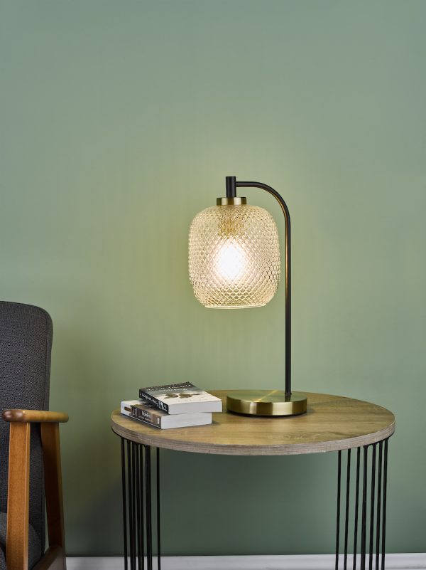 Tehya Table Lamp Matt Black Textured Glass - Image 6