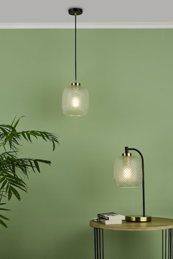 Tehya Table Lamp Matt Black Textured Glass - Image 7