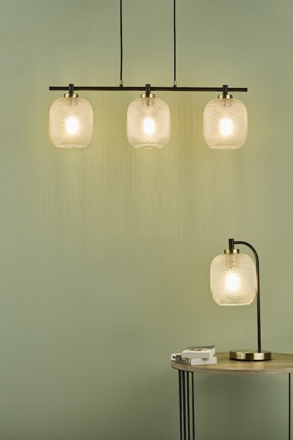 Tehya Table Lamp Matt Black Textured Glass - Image 8