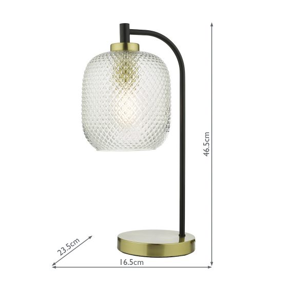 Tehya Table Lamp Matt Black Textured Glass - Image 9