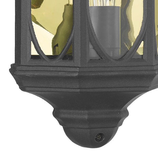 Tenby Outdoor Wall Light Black Glass IP43 - Image 3