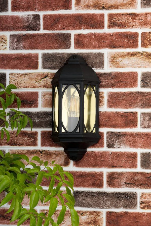 Tenby Outdoor Wall Light Black Glass IP43 - Image 5