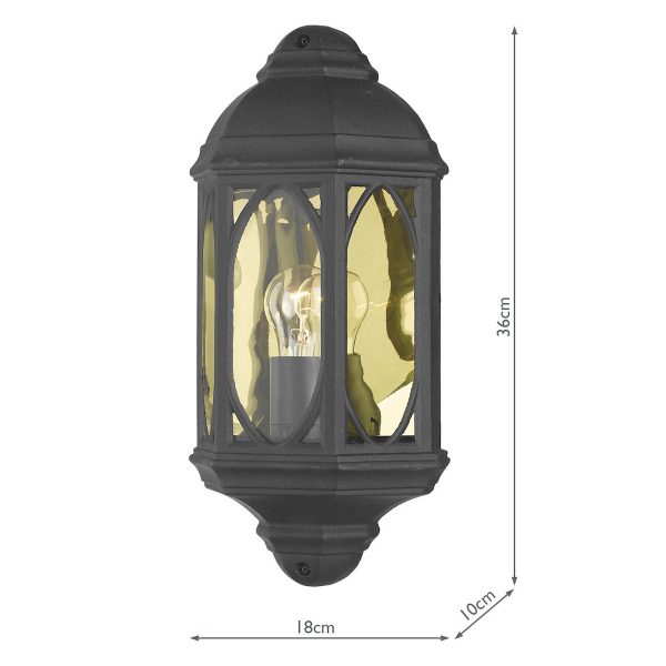 Tenby Outdoor Wall Light Black Glass IP43 - Image 6