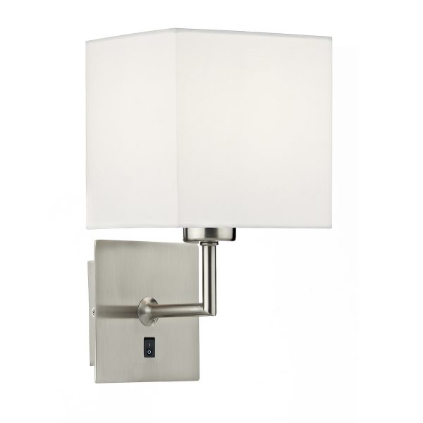 Tibet Wall Bracket Satin Chrome complete with Shade