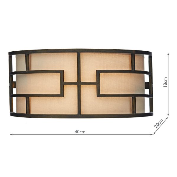 Tumola 2 Light Wall Light Bronze With Shade - Image 4