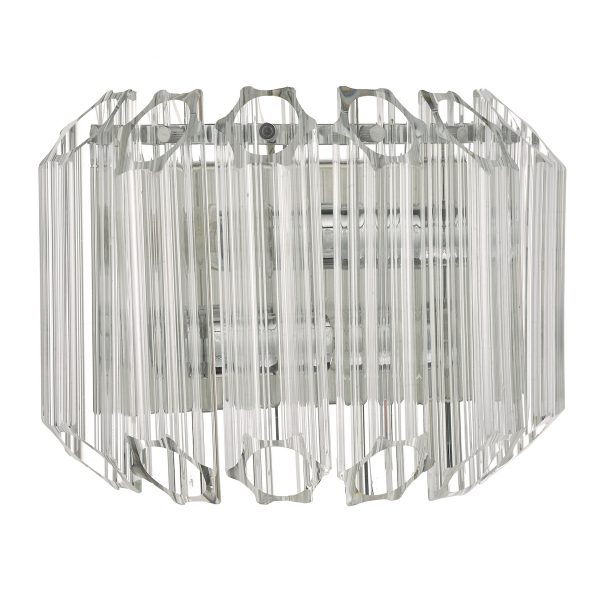 Tuvalu 2 Light Wall Light Glass & Polished Chrome - Image 2