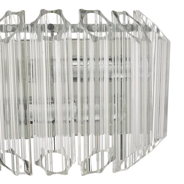 Tuvalu 2 Light Wall Light Glass & Polished Chrome - Image 4