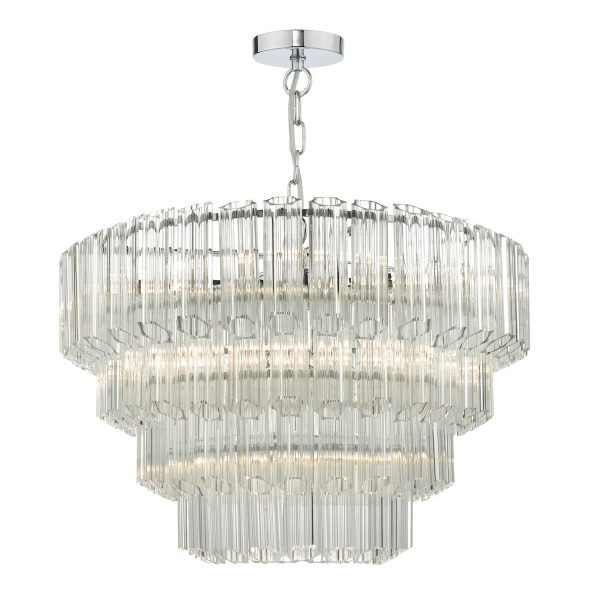 Tuvalu 4 Tier 9 Light Chandelier Crystal & Polished Chrome