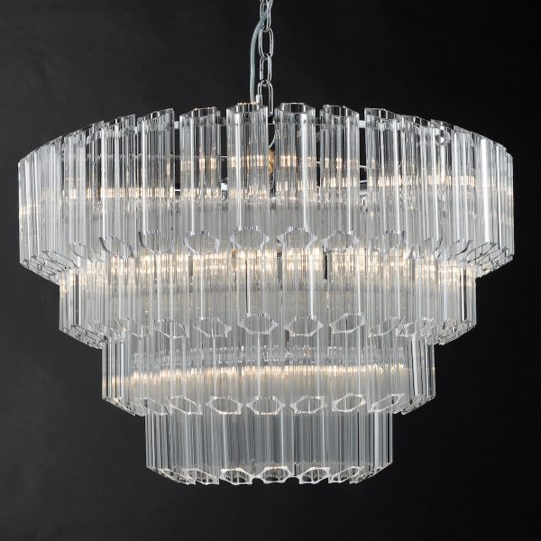 Tuvalu 4 Tier 9 Light Chandelier Crystal & Polished Chrome - Image 3