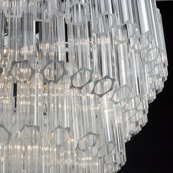 Tuvalu 4 Tier 9 Light Chandelier Crystal & Polished Chrome - Image 4