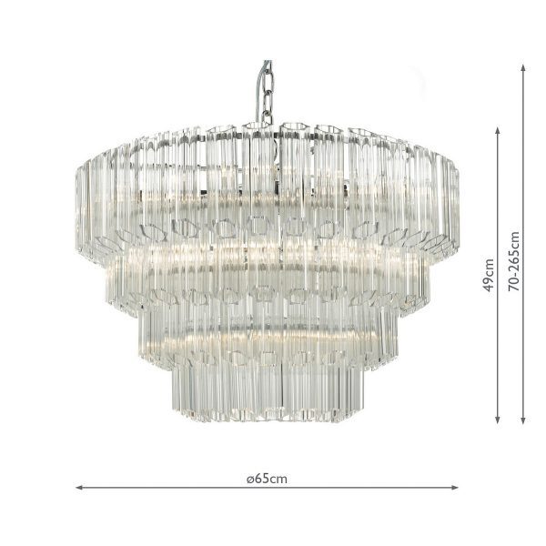 Tuvalu 4 Tier 9 Light Chandelier Crystal & Polished Chrome - Image 5