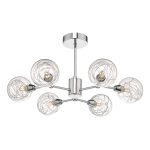 Tyka 6lt Semi Flush Polished Chrome & Glass